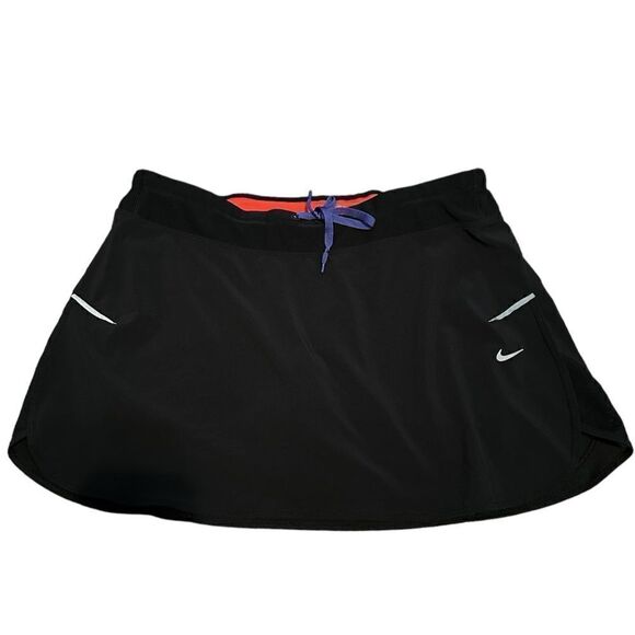 Nike Dri-Fit Black Elastic Waist Drawstring Skort Woman’s Size M - Picture 1 of 6